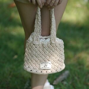 A hand-crocheted bag with sturdy craftsmanship